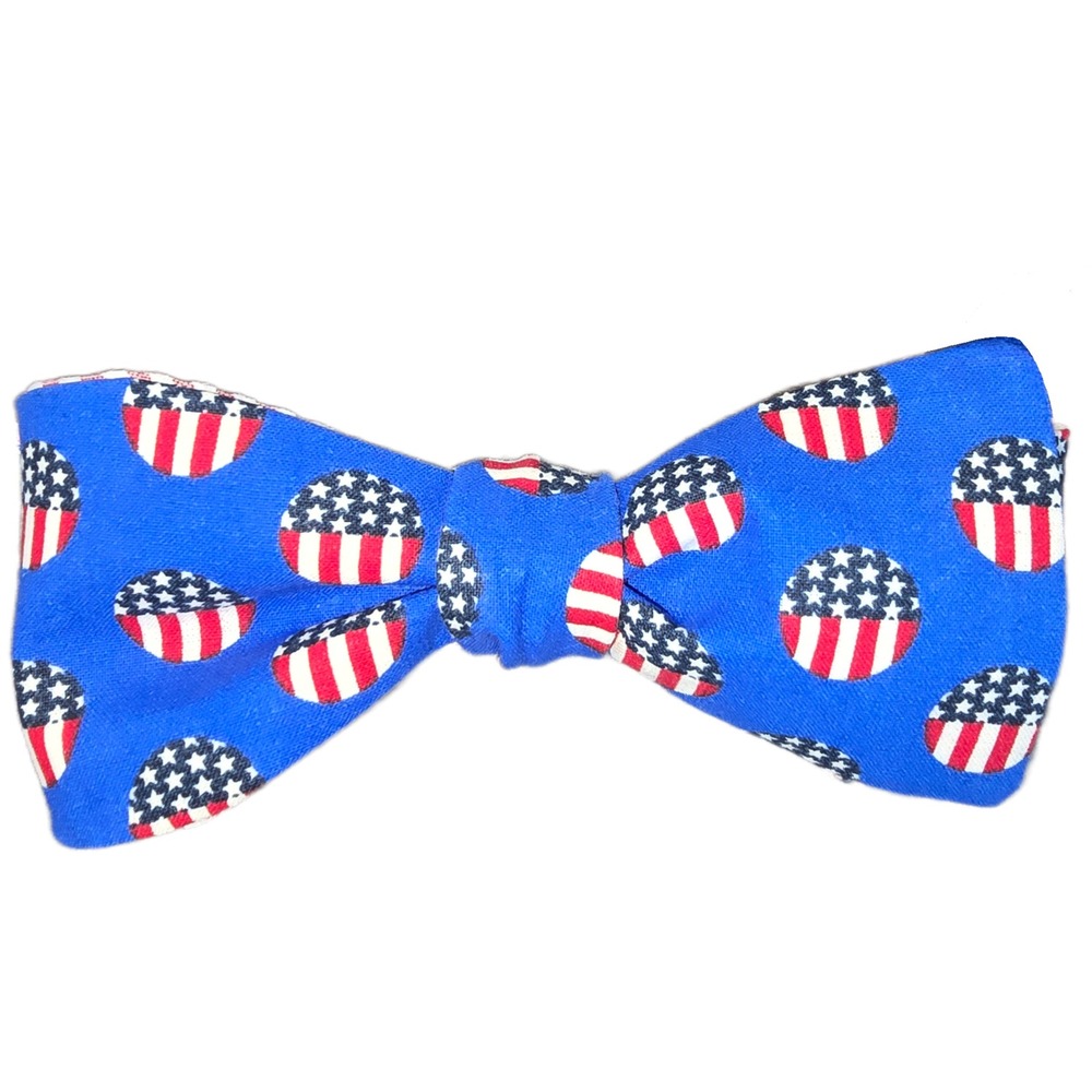 Tied & True Mens‎ American Flag Bow Tie Blue Patriotic Stars Stripes Pre-Tied